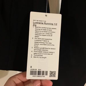 Lululemon luxtreme 1/2 zip running